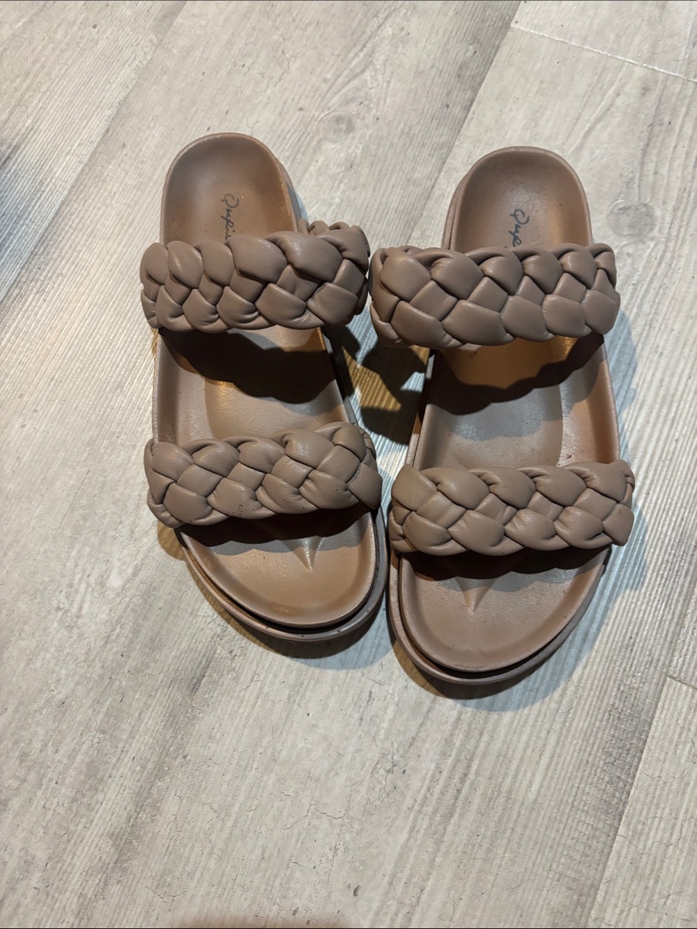 Braided Double-Strap Slide Sandals